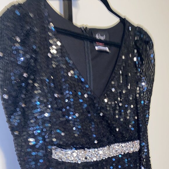 Mac Duggal Dress With Black Sequins and Rhinestones. - Picture 4 of 14